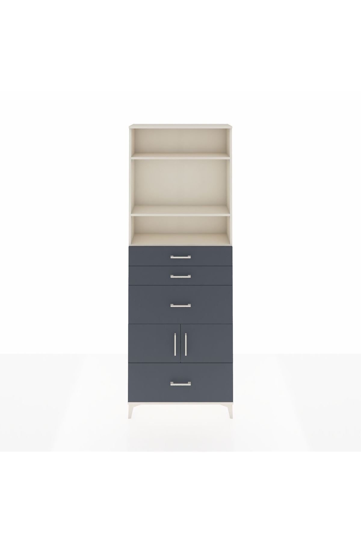Arges Dolap 4 Raflı 4 Çekmeceli 2 Kapaklı 88x30x243 - S33M154V2A
