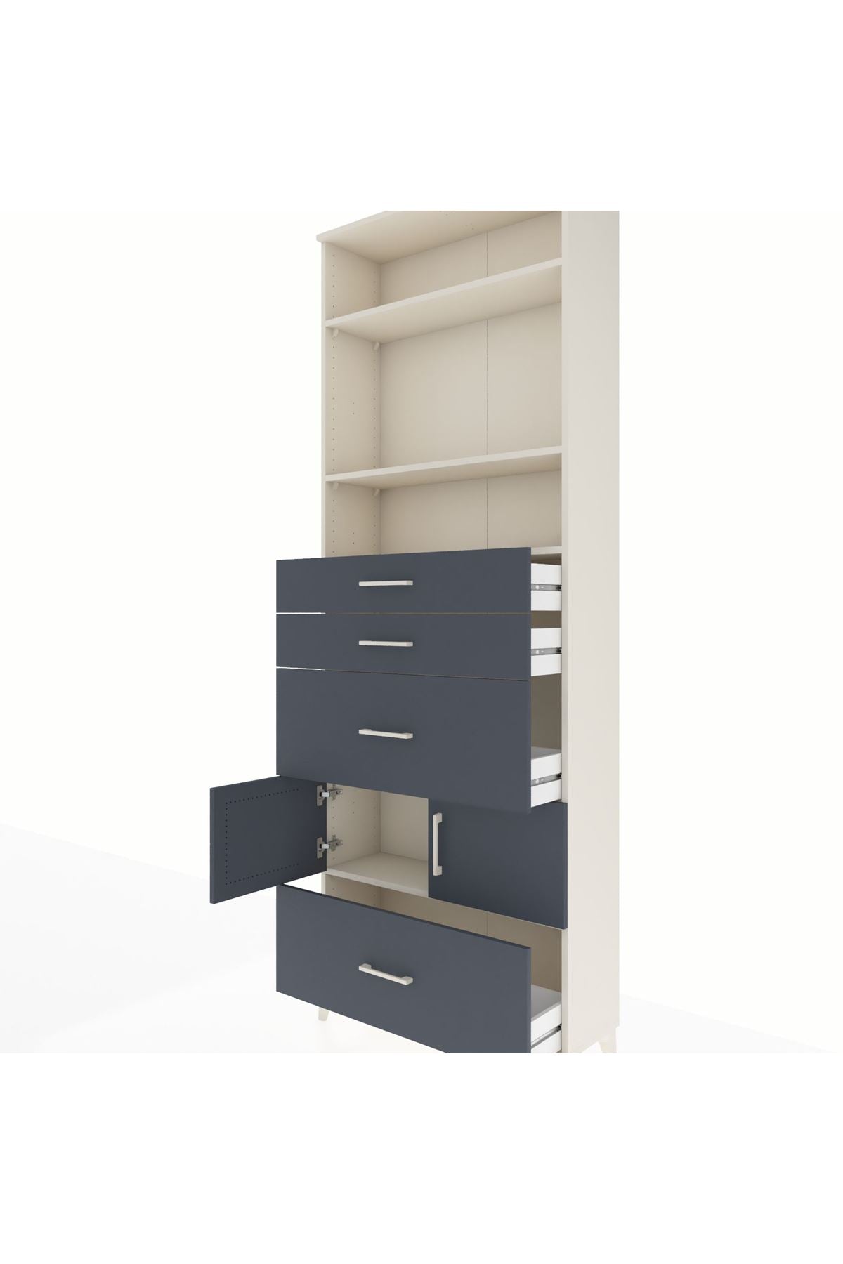 Arges Dolap 4 Raflı 4 Çekmeceli 2 Kapaklı 88x30x243 - S33M154V2A
