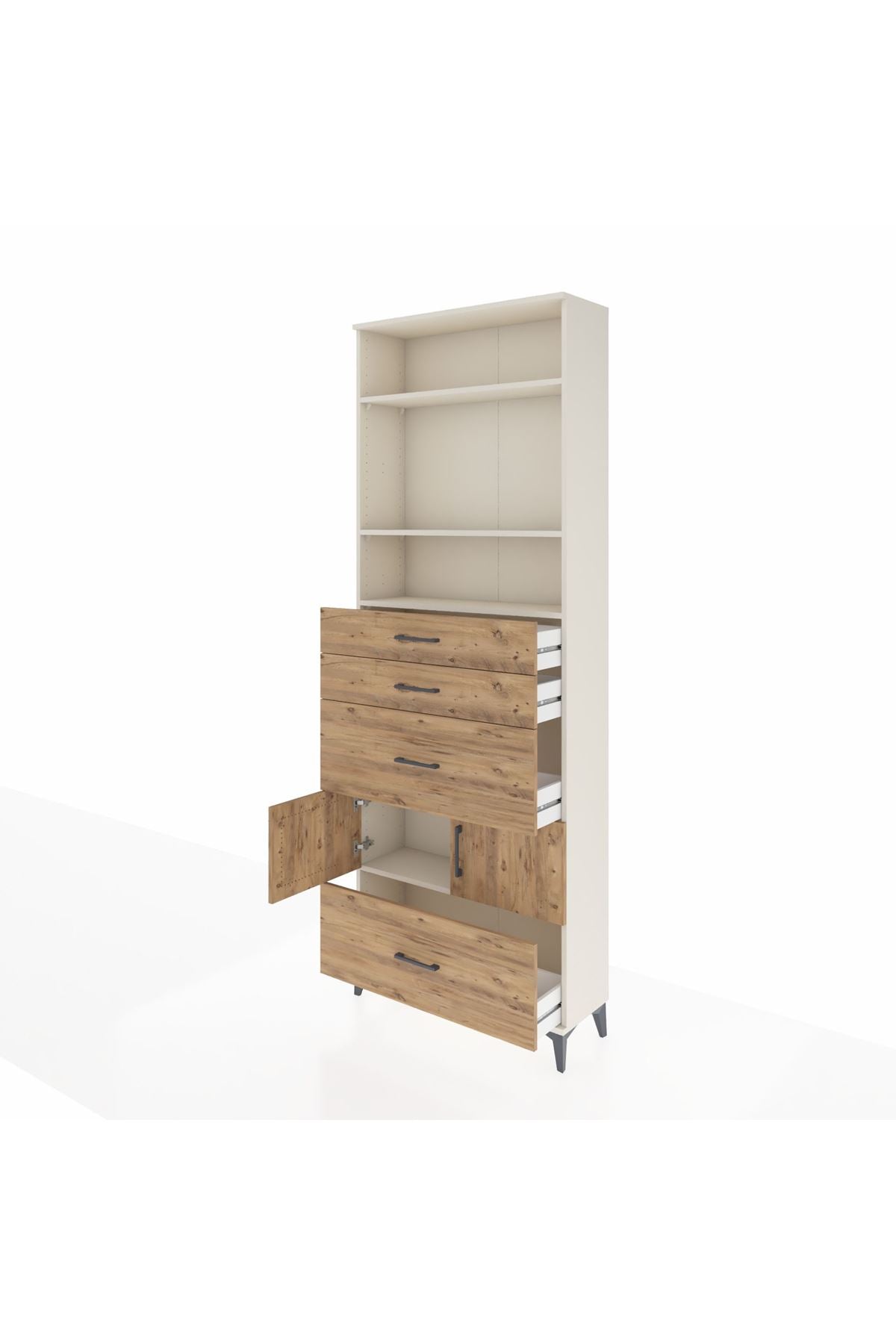 Arges Dolap 4 Raflı 4 Çekmeceli 2 Kapaklı 88x30x243 - S33M154V3A