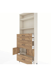 Arges Dolap 4 Raflı 4 Çekmeceli 2 Kapaklı 88x30x243 - S33M154V3A