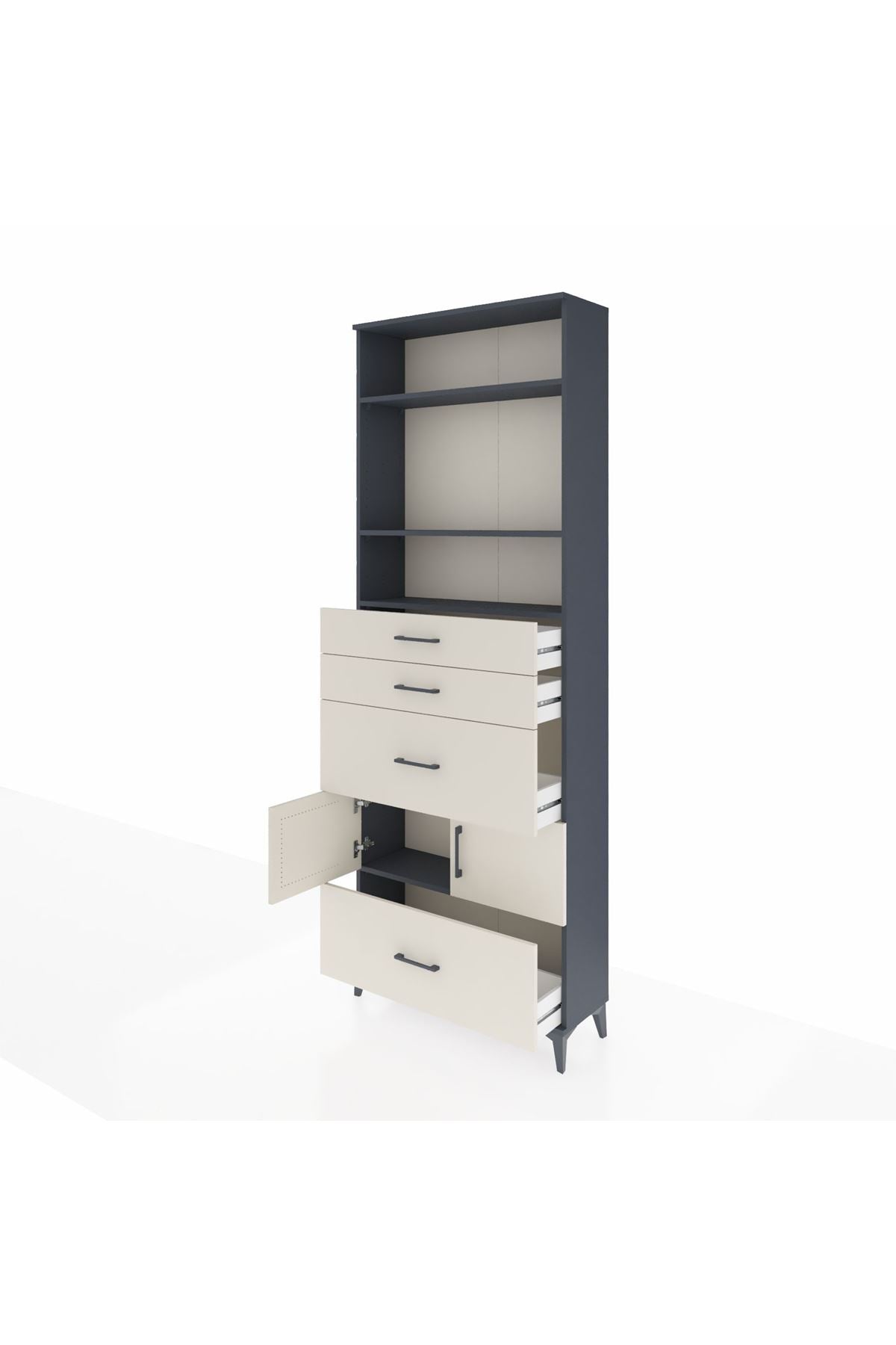 Arges Dolap 4 Raflı 4 Çekmeceli 2 Kapaklı 88x30x243 - S33M154V4A