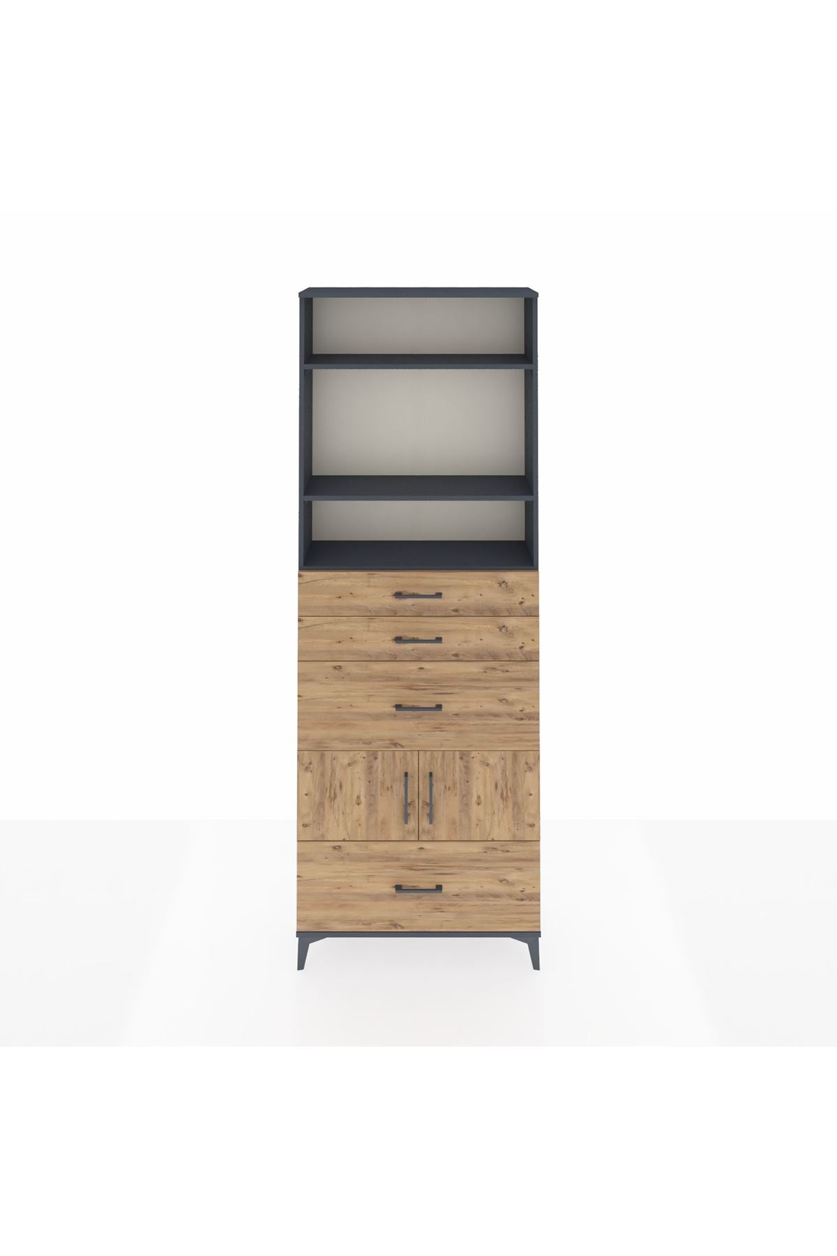 Arges Dolap 4 Raflı 4 Çekmeceli 2 Kapaklı 88x30x243 - S33M154V6A