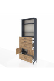 Arges Dolap 4 Raflı 4 Çekmeceli 2 Kapaklı 88x30x243 - S33M154V6A