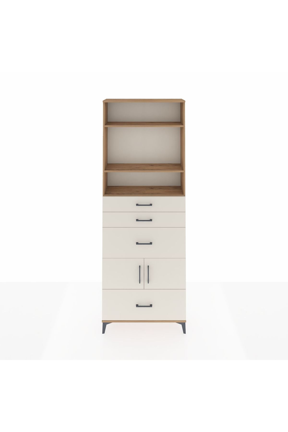 Arges Dolap 4 Raflı 4 Çekmeceli 2 Kapaklı 88x30x243 - S33M154V7A