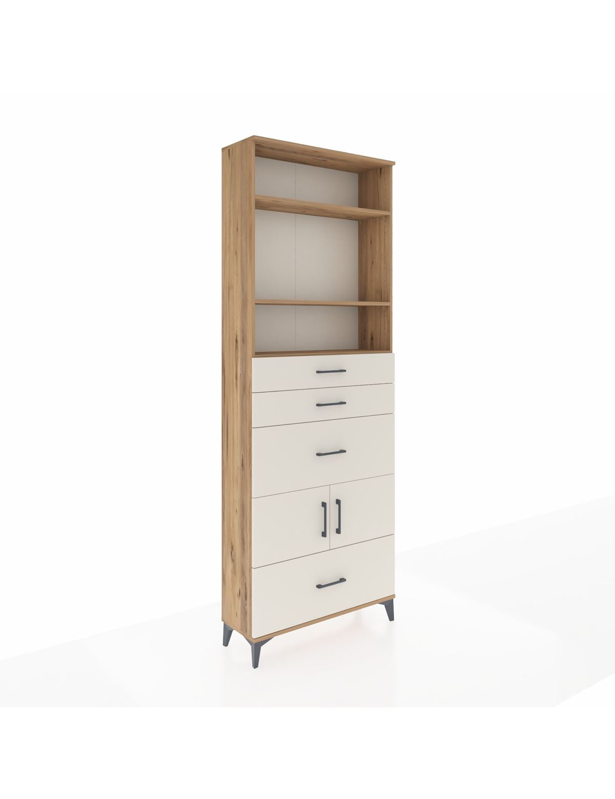 Arges Dolap 4 Raflı 4 Çekmeceli 2 Kapaklı 88x30x243 - S33M154V7A