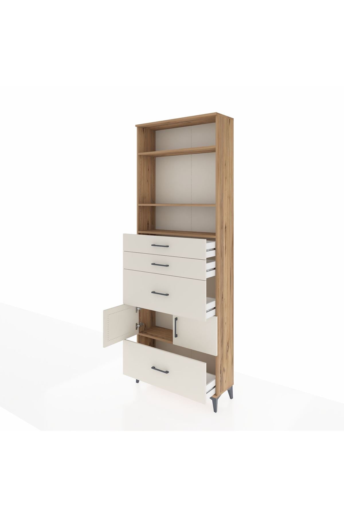 Arges Dolap 4 Raflı 4 Çekmeceli 2 Kapaklı 88x30x243 - S33M154V7A