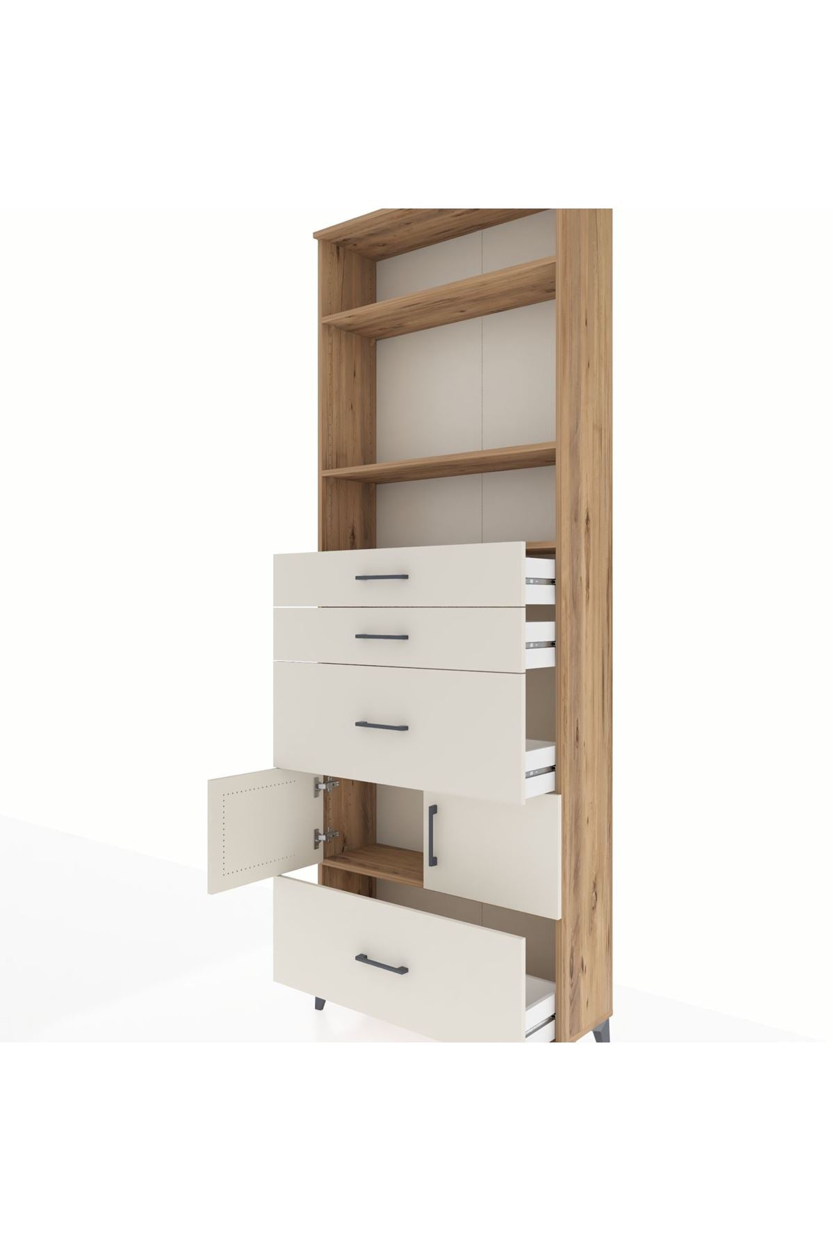 Arges Dolap 4 Raflı 4 Çekmeceli 2 Kapaklı 88x30x243 - S33M154V7A