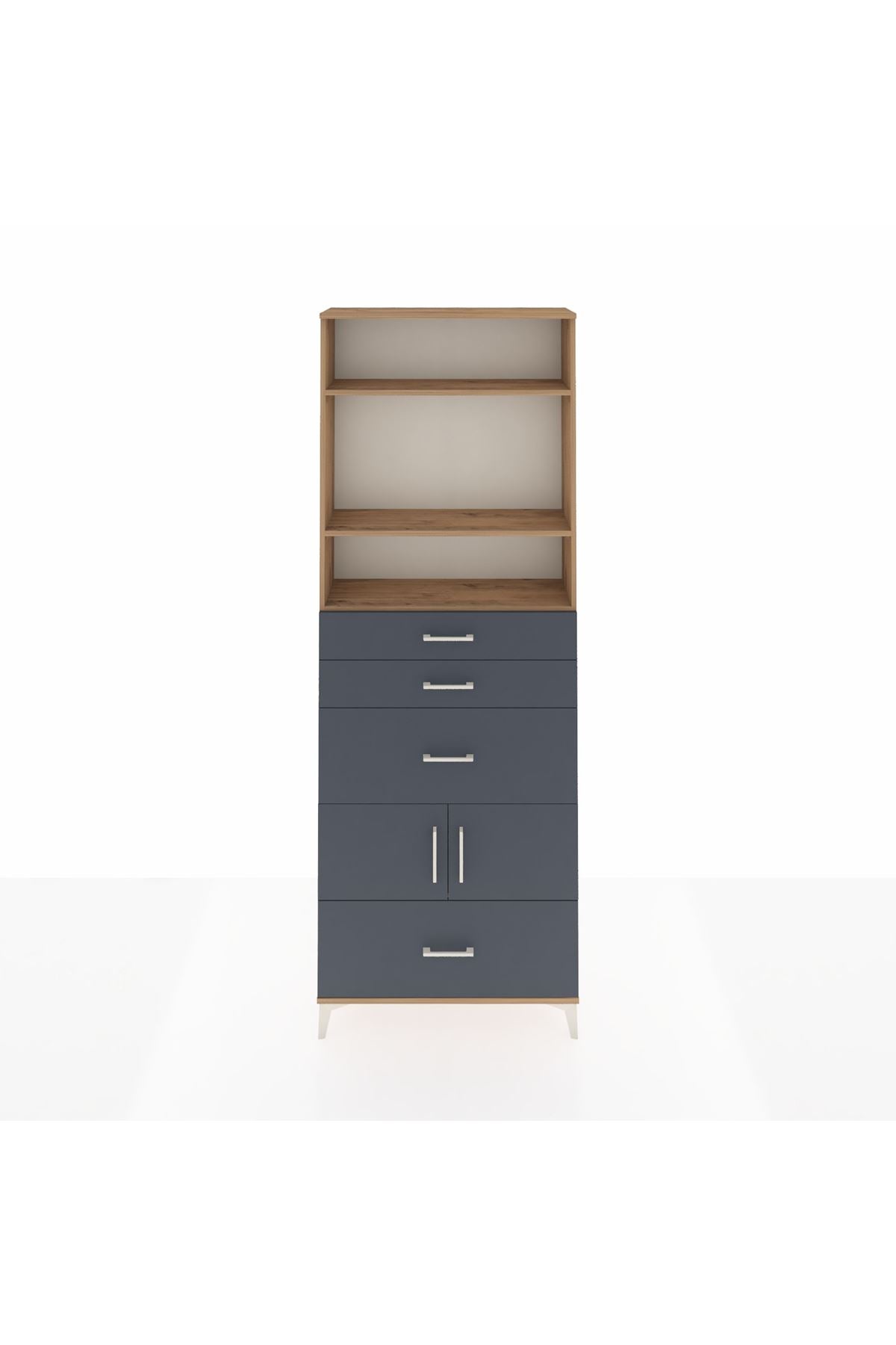 Arges Dolap 4 Raflı 4 Çekmeceli 2 Kapaklı 88x30x243 - S33M154V8A