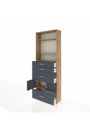 Arges Dolap 4 Raflı 4 Çekmeceli 2 Kapaklı 88x30x243 - S33M154V8A
