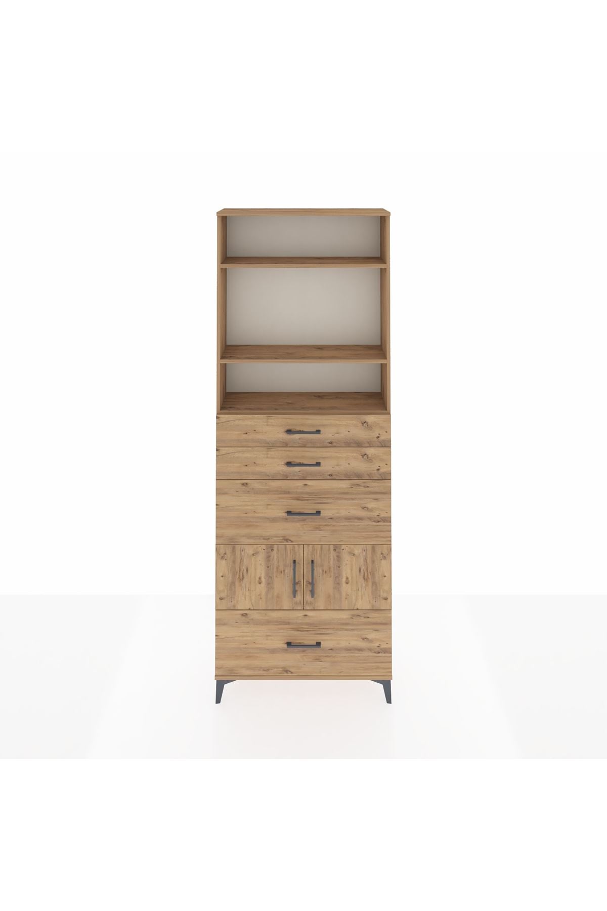 Arges Dolap 4 Raflı 4 Çekmeceli 2 Kapaklı 88x30x243 - S33M154V9A