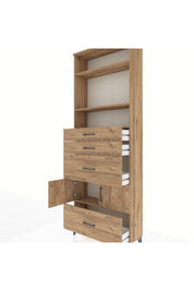 Arges Dolap 4 Raflı 4 Çekmeceli 2 Kapaklı 88x30x243 - S33M154V9A