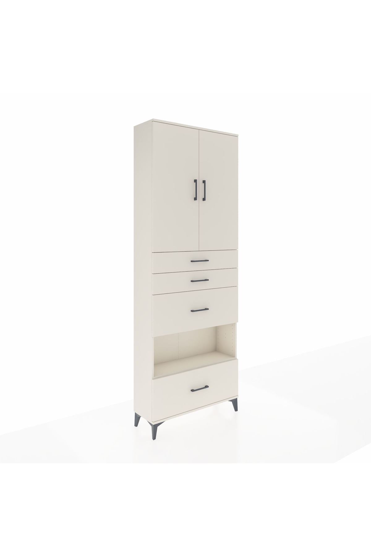 Arges Dolap 4 Raflı 4 Çekmeceli 2 Kapaklı 88x30x243 - S33M155V1A