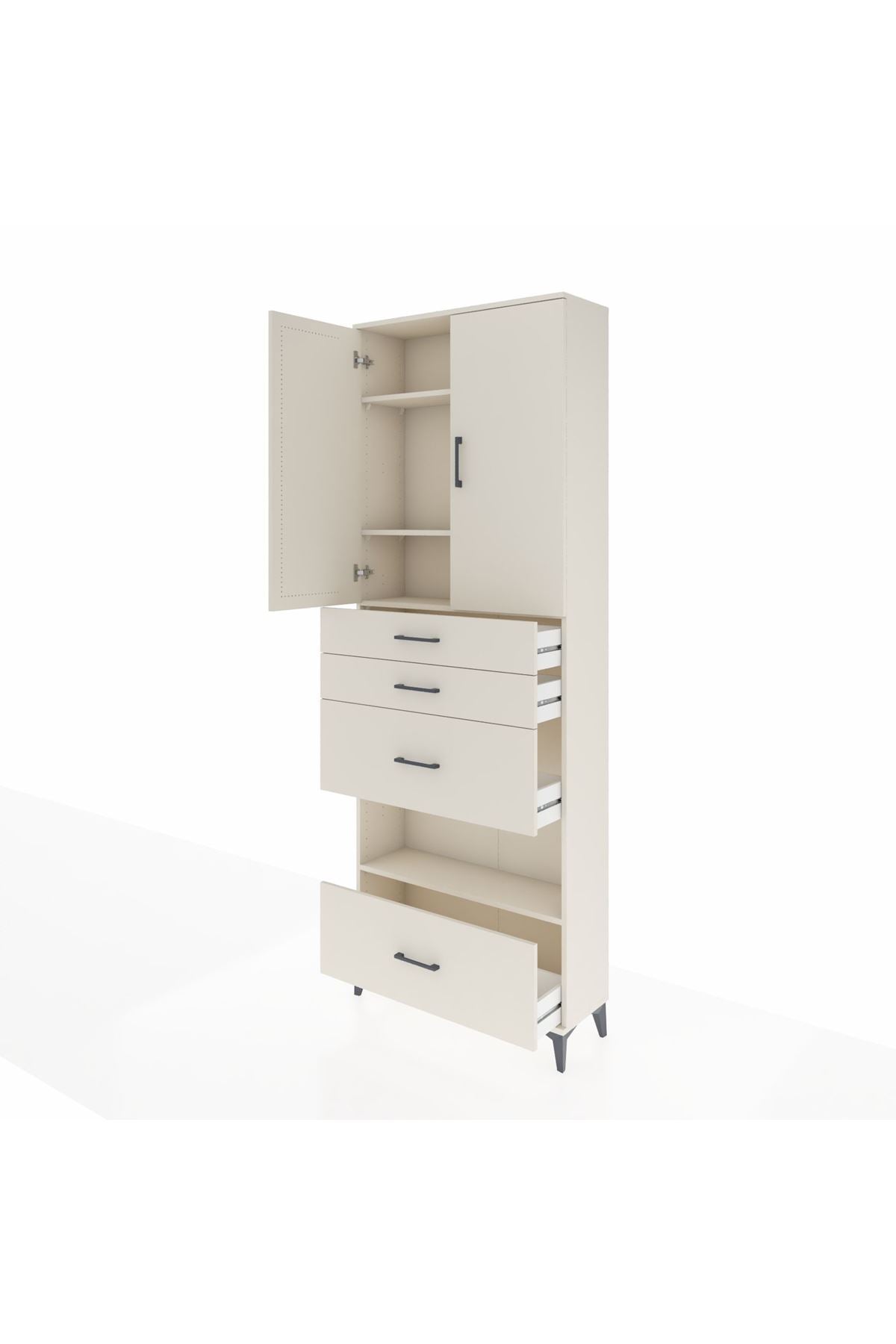 Arges Dolap 4 Raflı 4 Çekmeceli 2 Kapaklı 88x30x243 - S33M155V1A