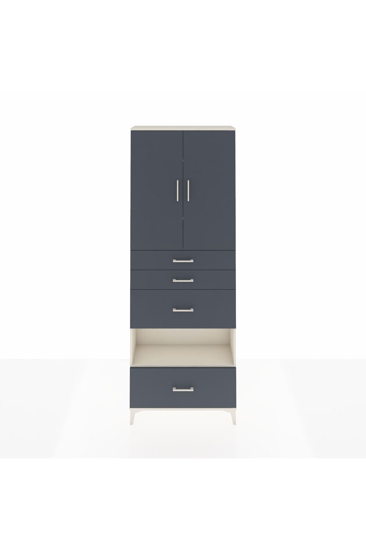 Arges Dolap 4 Raflı 4 Çekmeceli 2 Kapaklı 88x30x243 - S33M155V2A