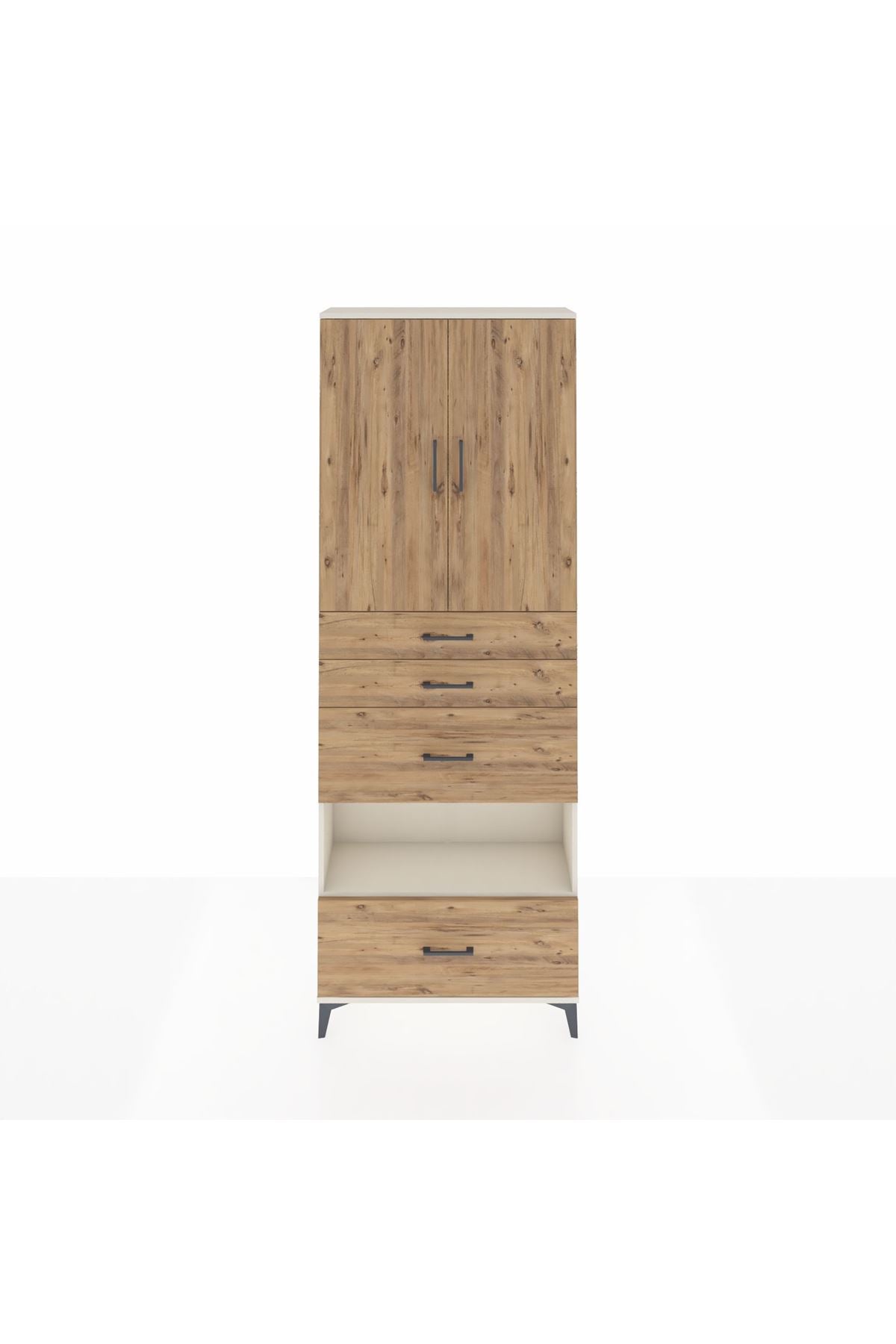 Arges Dolap 4 Raflı 4 Çekmeceli 2 Kapaklı 88x30x243 - S33M155V3A