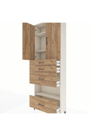 Arges Dolap 4 Raflı 4 Çekmeceli 2 Kapaklı 88x30x243 - S33M155V3A