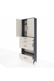 Arges Dolap 4 Raflı 4 Çekmeceli 2 Kapaklı 88x30x243 - S33M155V4A