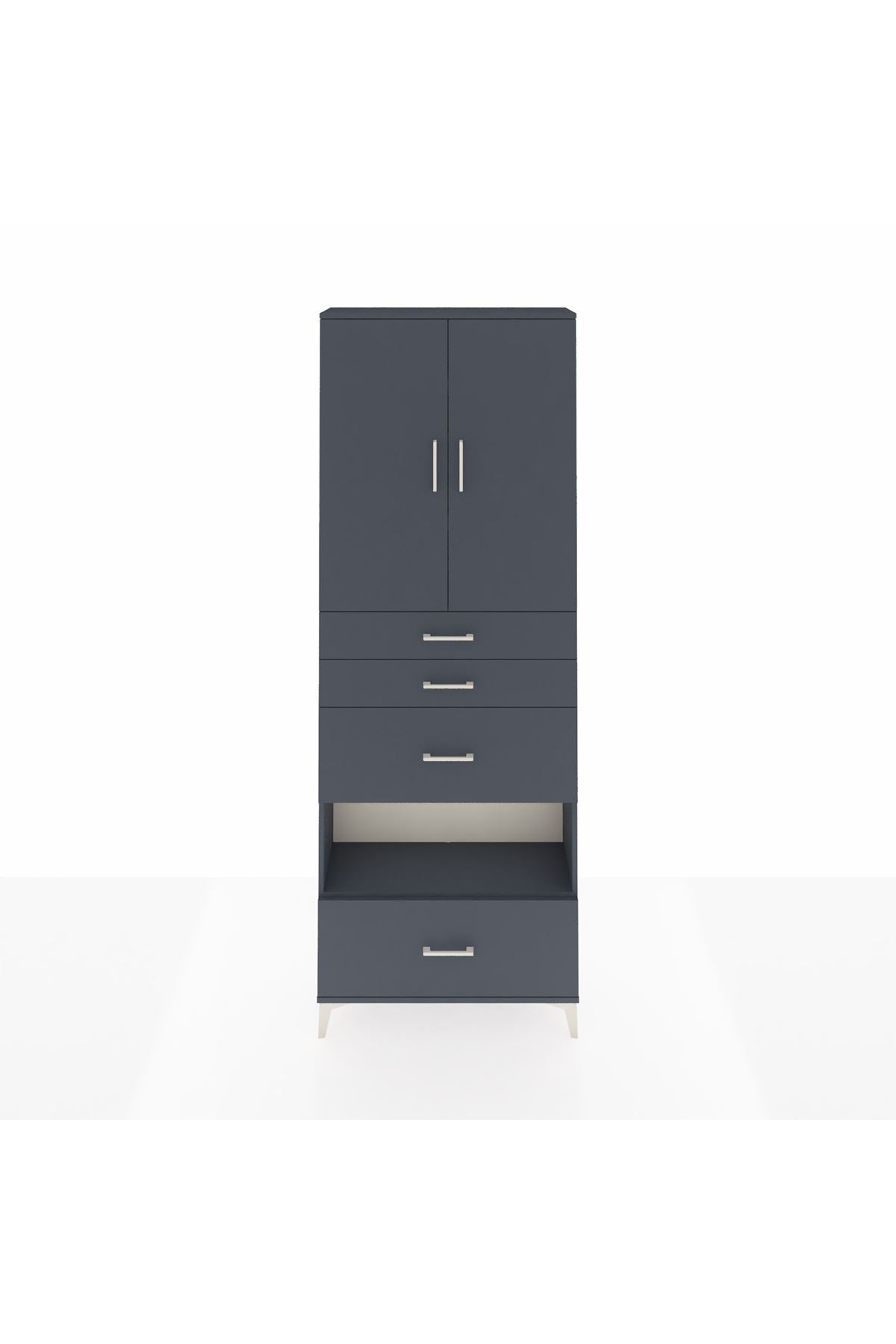 Arges Dolap 4 Raflı 4 Çekmeceli 2 Kapaklı 88x30x243 - S33M155V5A