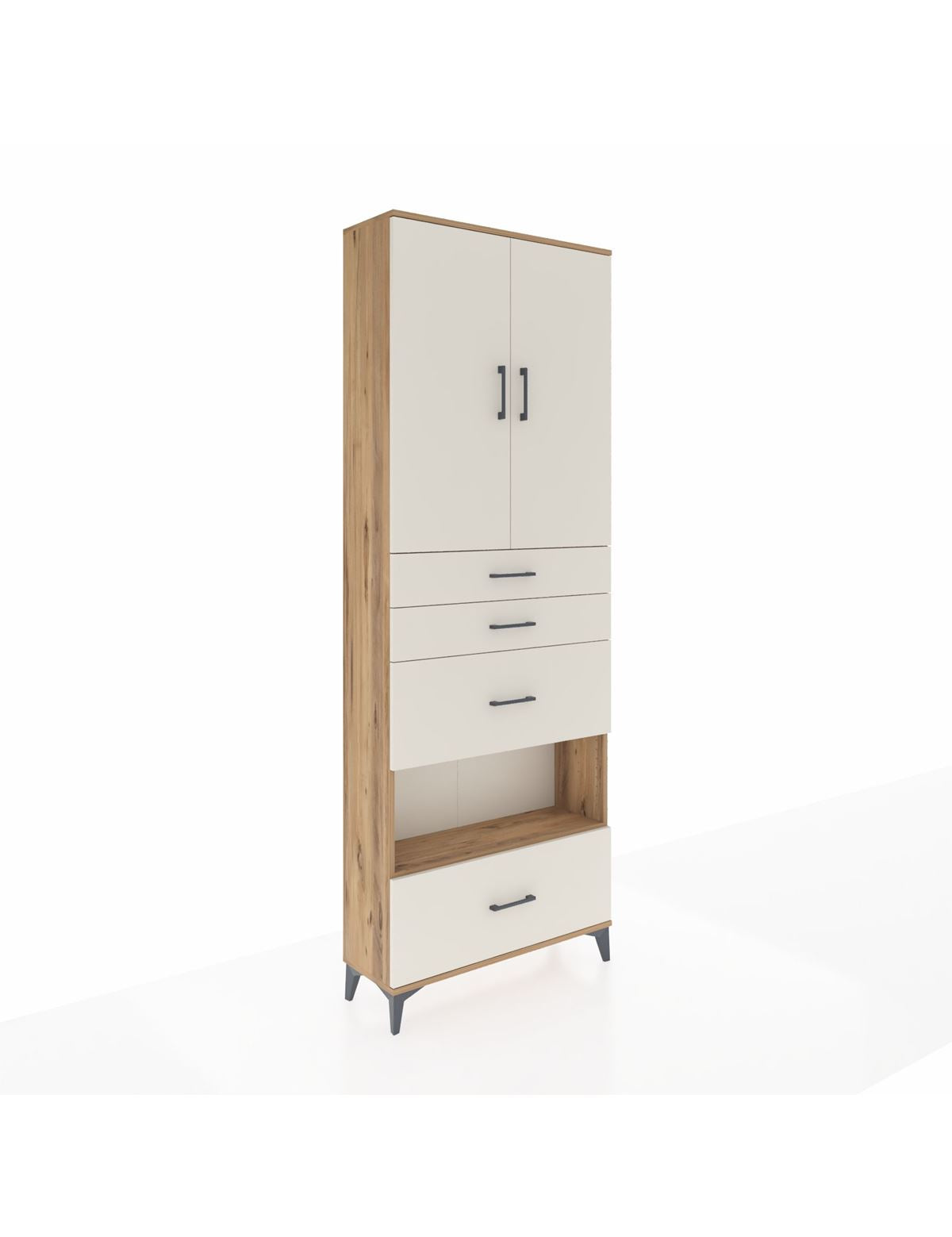 Arges Dolap 4 Raflı 4 Çekmeceli 2 Kapaklı 88x30x243 - S33M155V7A