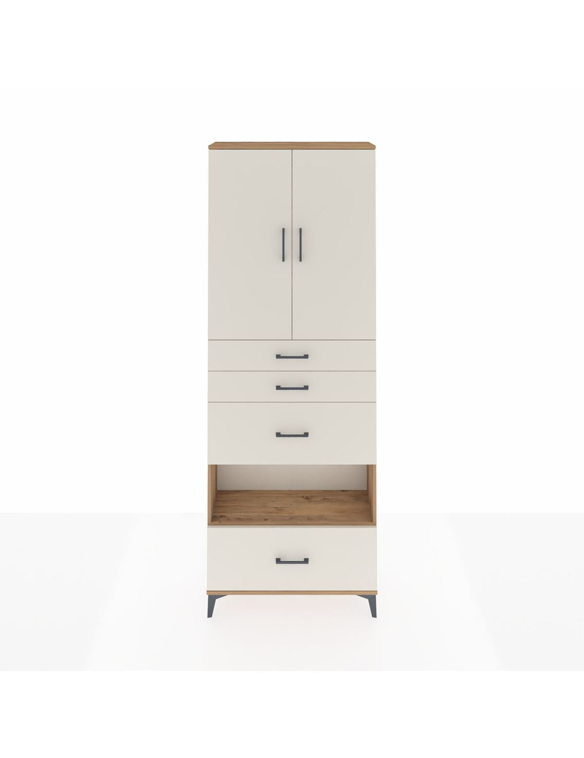 Arges Dolap 4 Raflı 4 Çekmeceli 2 Kapaklı 88x30x243 - S33M155V7A