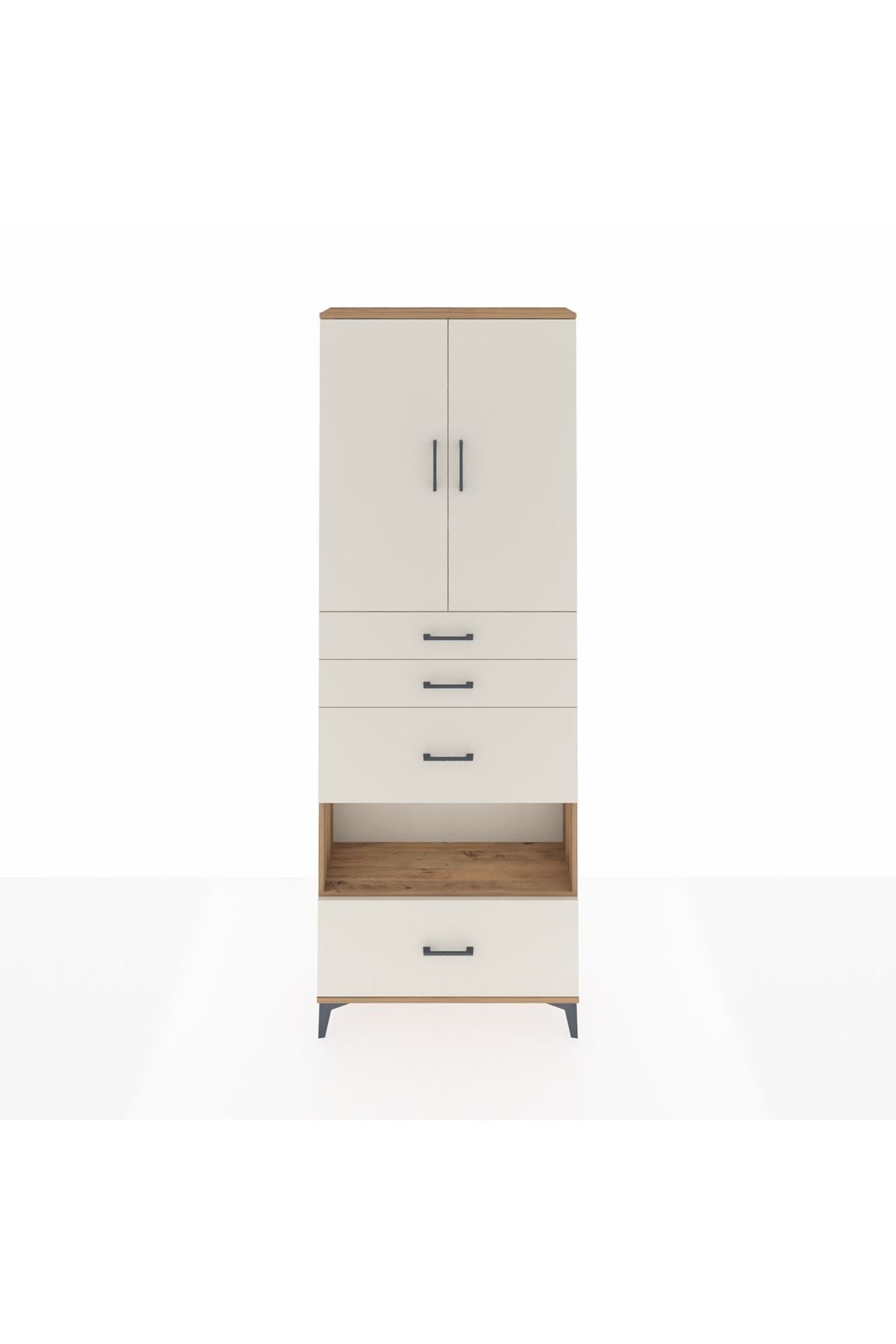 Arges Dolap 4 Raflı 4 Çekmeceli 2 Kapaklı 88x30x243 - S33M155V7A