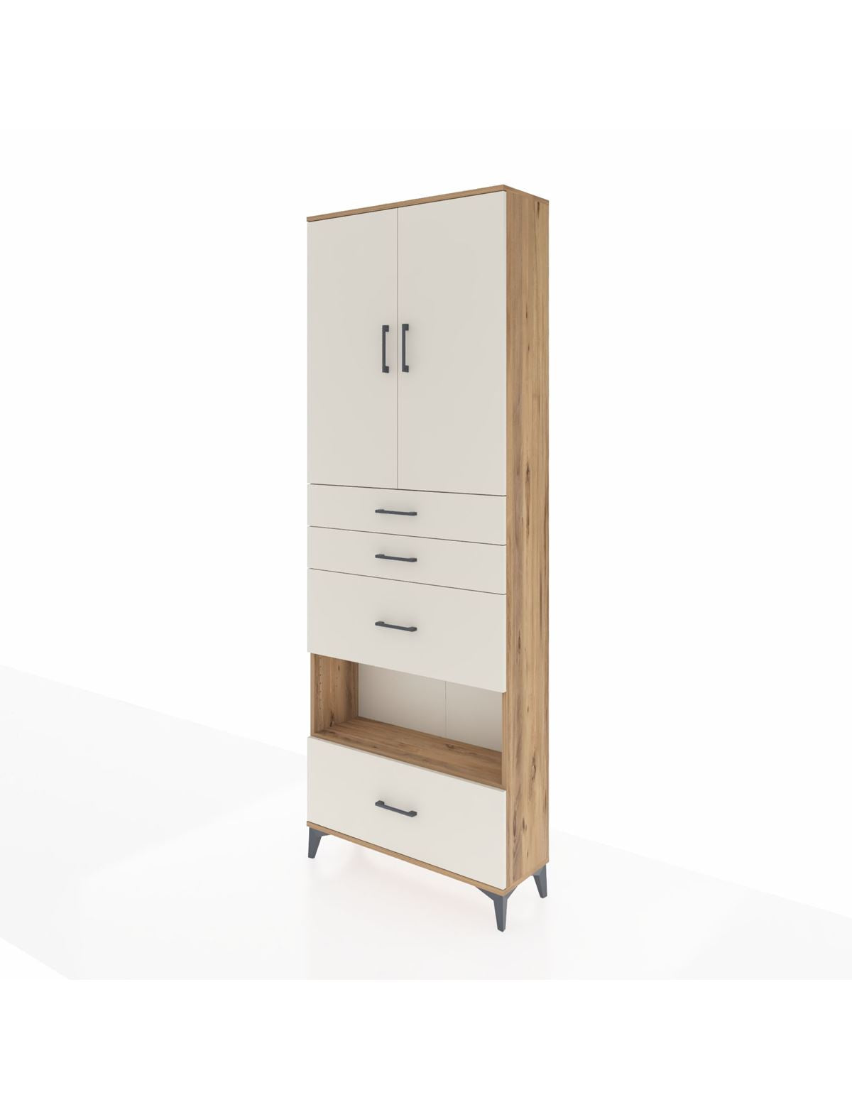 Arges Dolap 4 Raflı 4 Çekmeceli 2 Kapaklı 88x30x243 - S33M155V7A