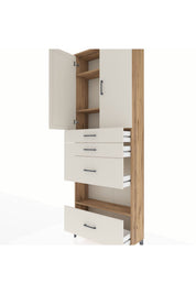 Arges Dolap 4 Raflı 4 Çekmeceli 2 Kapaklı 88x30x243 - S33M155V7A