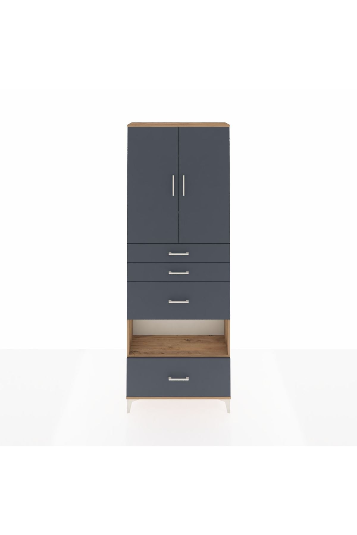 Arges Dolap 4 Raflı 4 Çekmeceli 2 Kapaklı 88x30x243 - S33M155V8A
