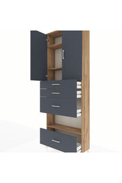 Arges Dolap 4 Raflı 4 Çekmeceli 2 Kapaklı 88x30x243 - S33M155V8A