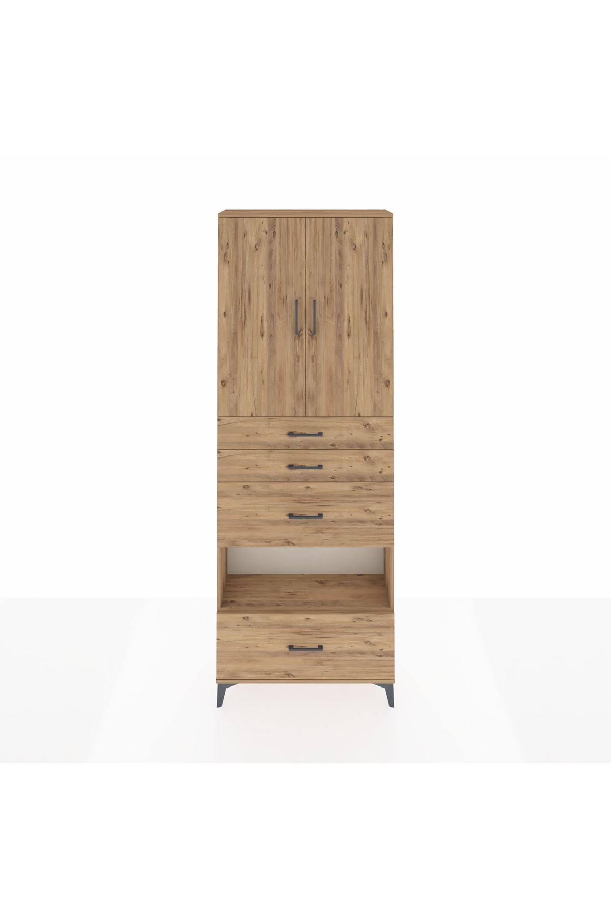 Arges Dolap 4 Raflı 4 Çekmeceli 2 Kapaklı 88x30x243 - S33M155V9A