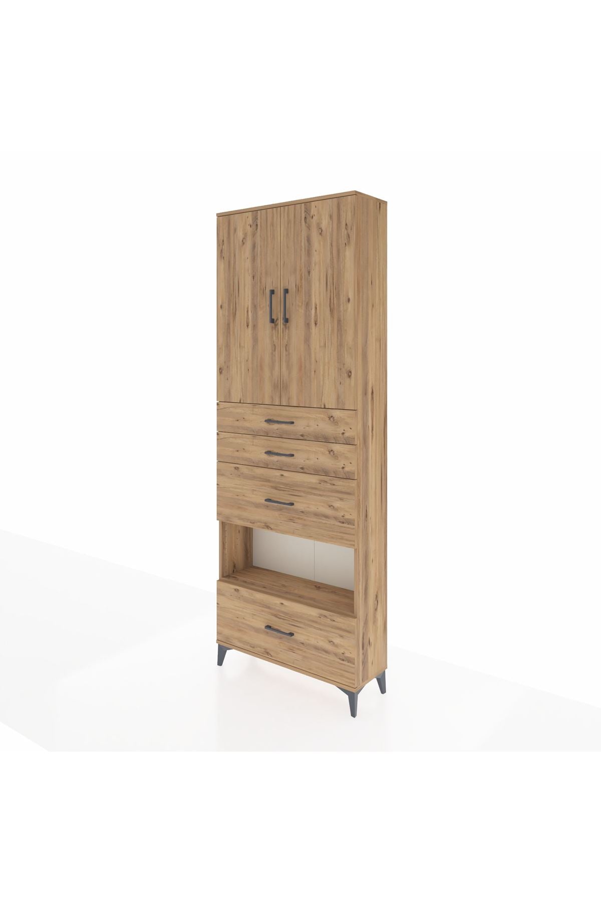 Arges Dolap 4 Raflı 4 Çekmeceli 2 Kapaklı 88x30x243 - S33M155V9A