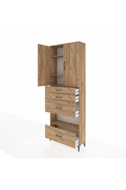 Arges Dolap 4 Raflı 4 Çekmeceli 2 Kapaklı 88x30x243 - S33M155V9A