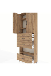 Arges Dolap 4 Raflı 4 Çekmeceli 2 Kapaklı 88x30x243 - S33M155V9A