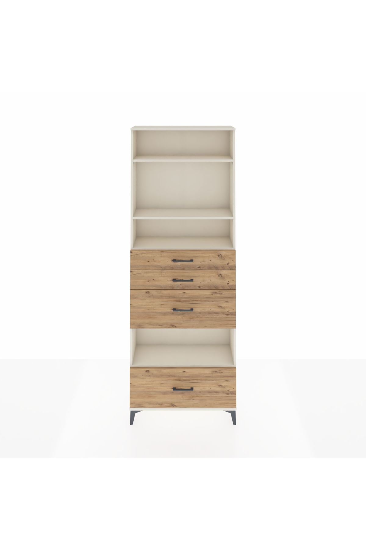 Arges Dolap 4 Raflı 4 Çekmeceli 88x30x243 - S33M156V3A