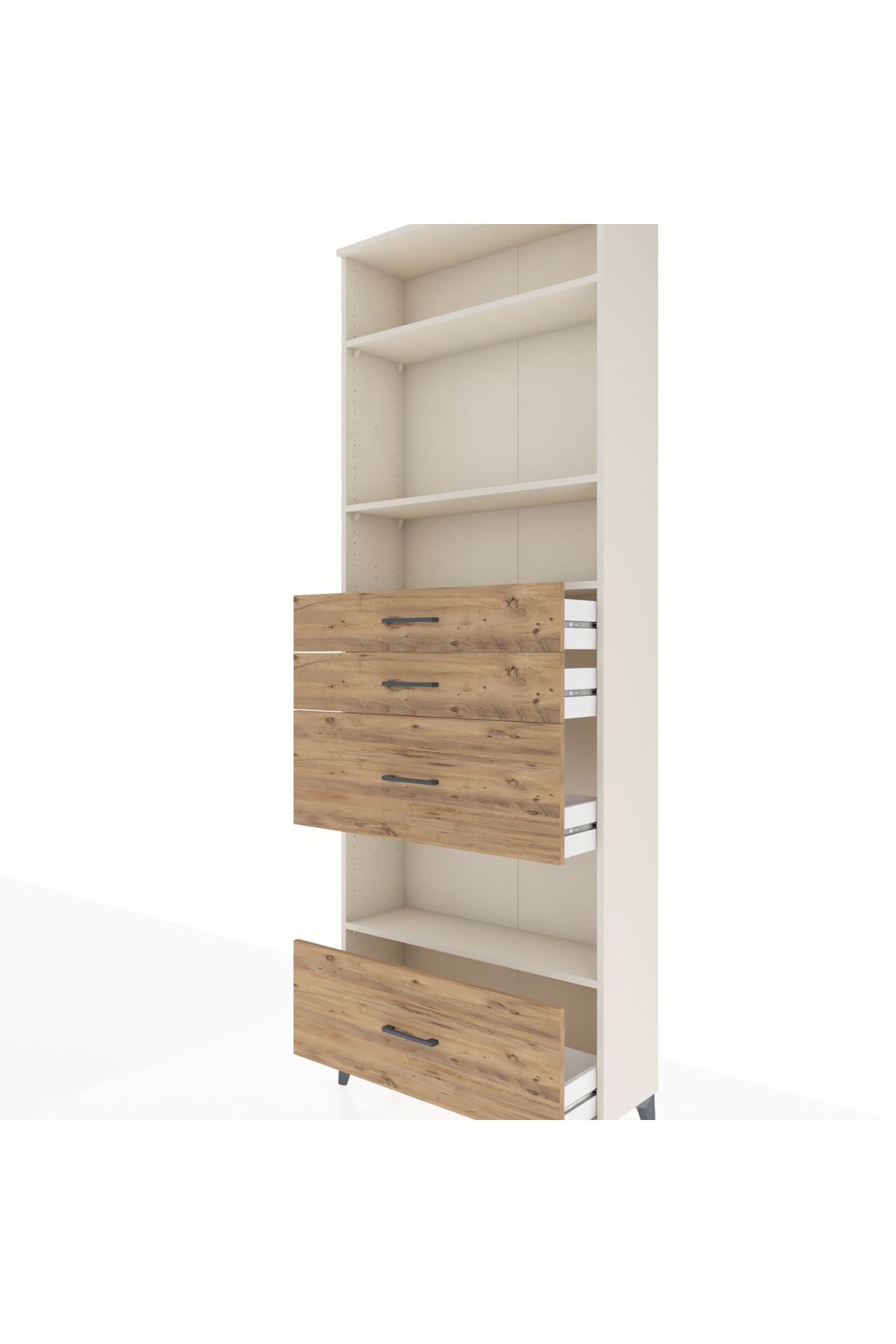 Arges Dolap 4 Raflı 4 Çekmeceli 88x30x243 - S33M156V3A