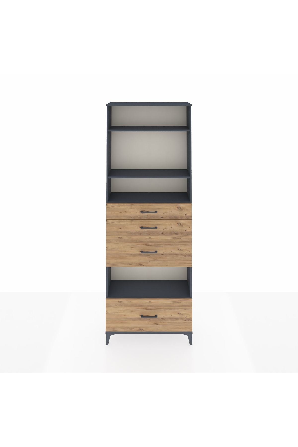 Arges Dolap 4 Raflı 4 Çekmeceli 88x30x243 - S33M156V6A