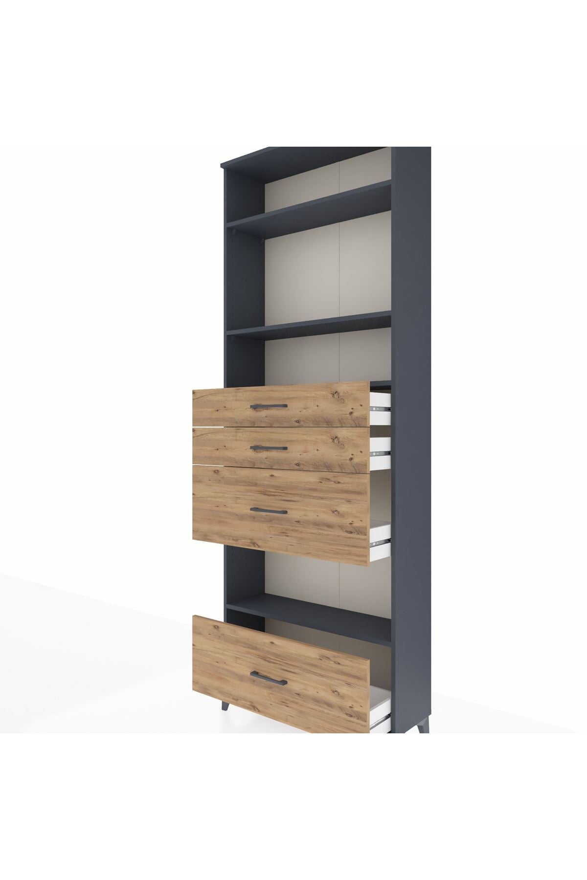 Arges Dolap 4 Raflı 4 Çekmeceli 88x30x243 - S33M156V6A