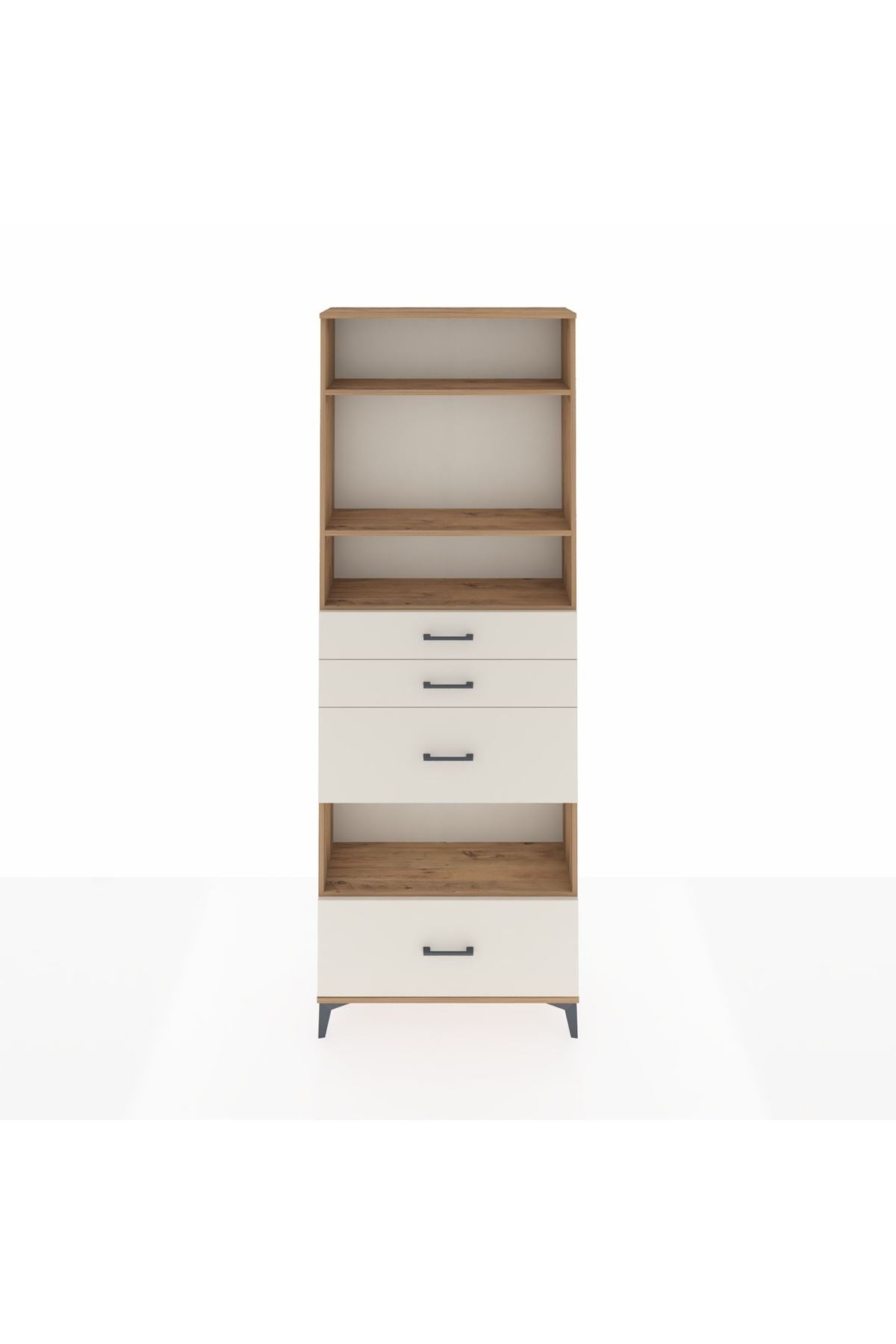 Arges Dolap 4 Raflı 4 Çekmeceli 88x30x243 - S33M156V7A