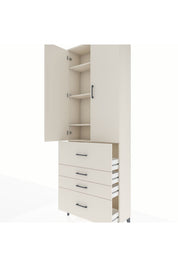Arges Dolap 4 Raflı 4 Çekmeceli 2 Kapaklı 88x30x243 - S33M157V1A
