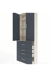 Arges Dolap 4 Raflı 4 Çekmeceli 2 Kapaklı 88x30x243 - S33M157V2A