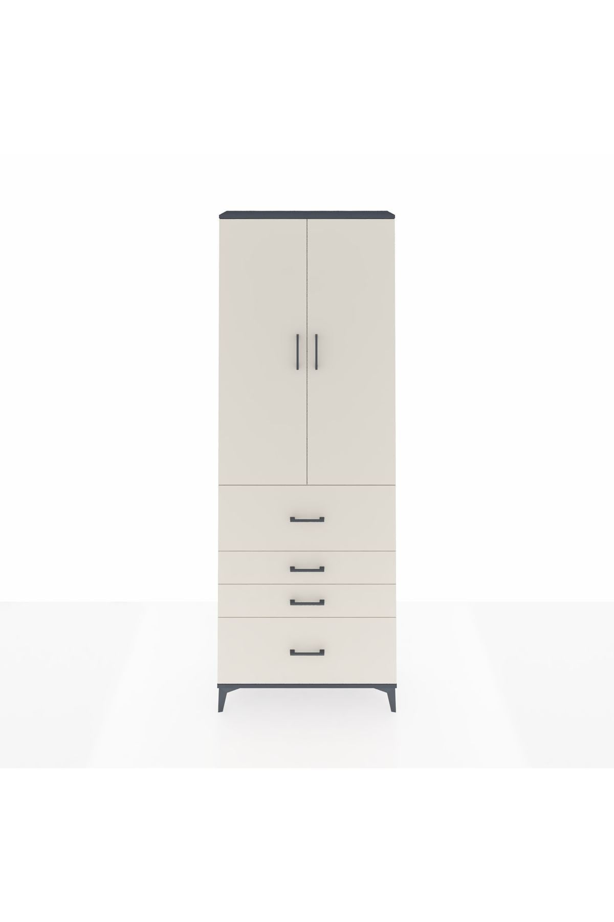 Arges Dolap 4 Raflı 4 Çekmeceli 2 Kapaklı 88x30x243 - S33M157V4A