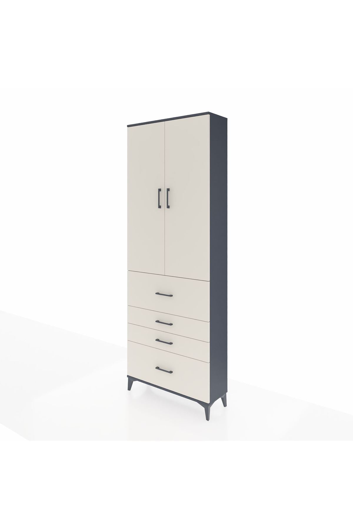 Arges Dolap 4 Raflı 4 Çekmeceli 2 Kapaklı 88x30x243 - S33M157V4A