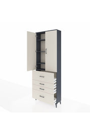 Arges Dolap 4 Raflı 4 Çekmeceli 2 Kapaklı 88x30x243 - S33M157V4A