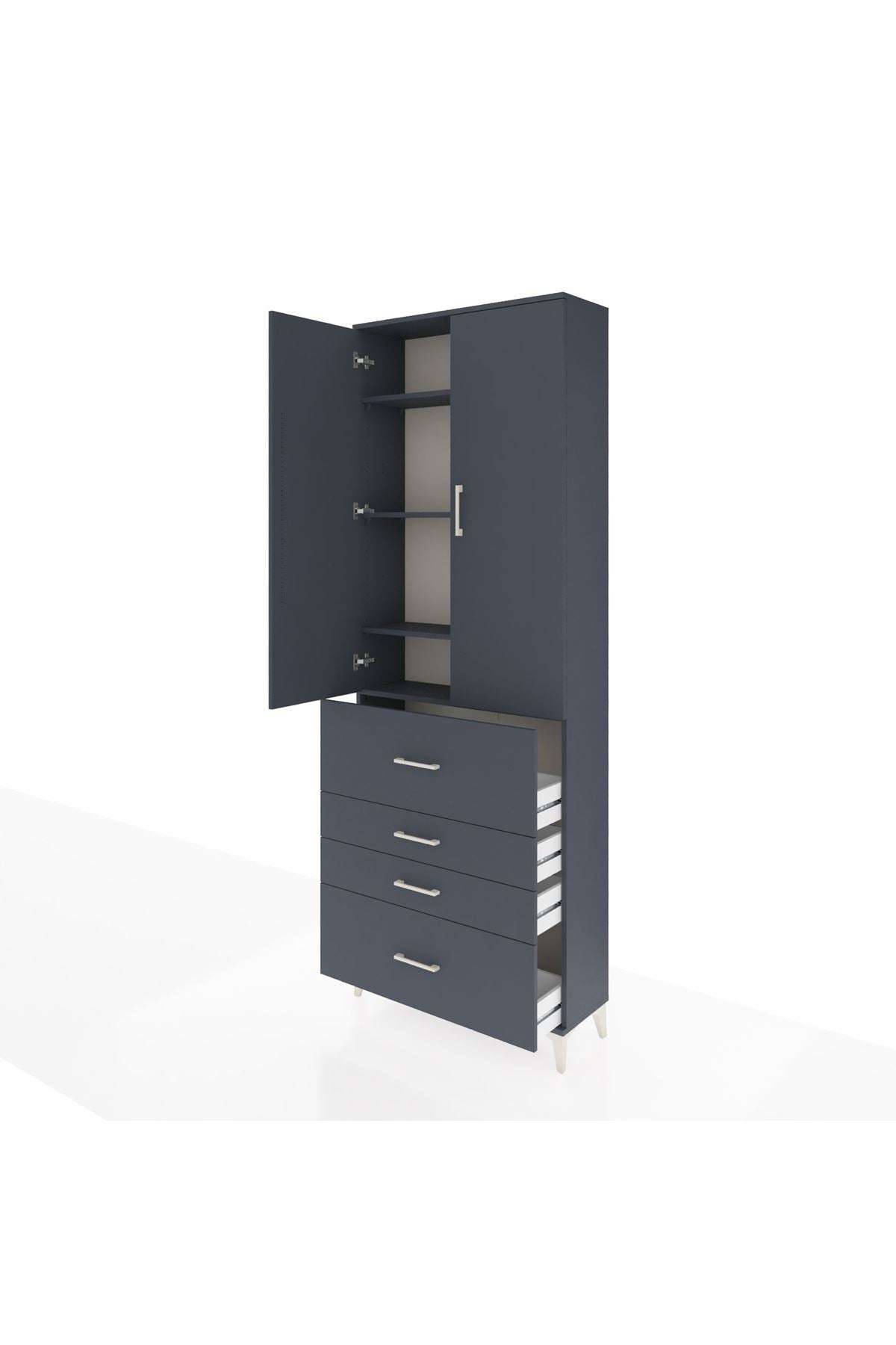 Arges Dolap 4 Raflı 4 Çekmeceli 2 Kapaklı 88x30x243 - S33M157V5A