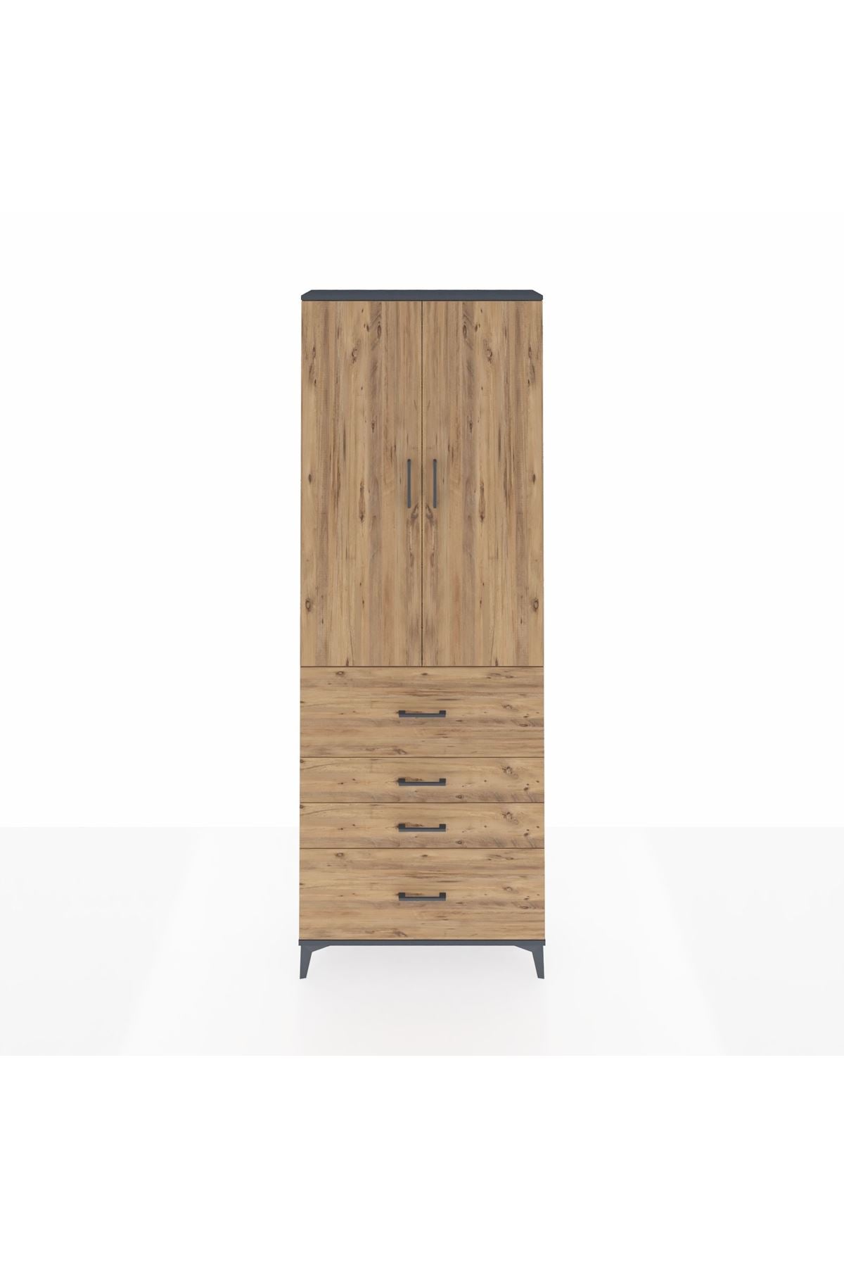 Arges Dolap 4 Raflı 4 Çekmeceli 2 Kapaklı 88x30x243 - S33M157V6A