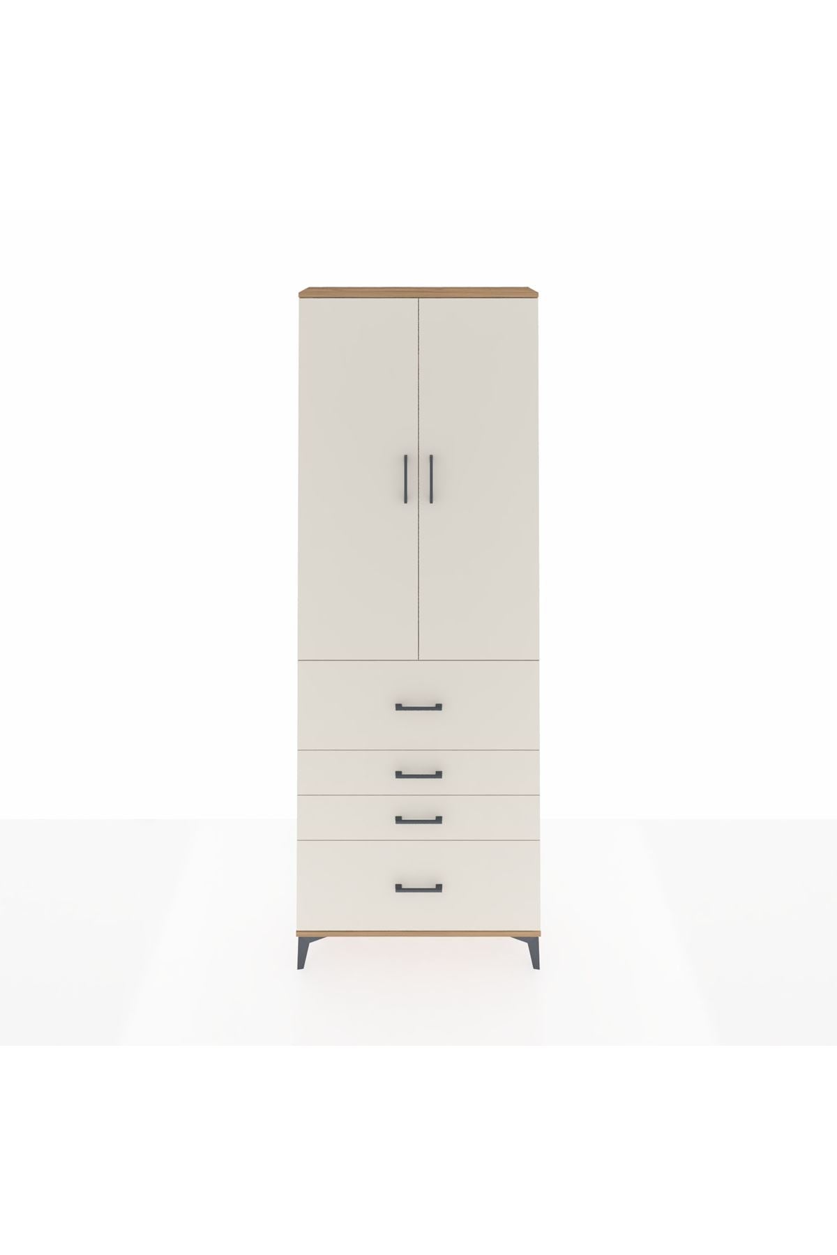 Arges Dolap 4 Raflı 4 Çekmeceli 2 Kapaklı 88x30x243 - S33M157V7A