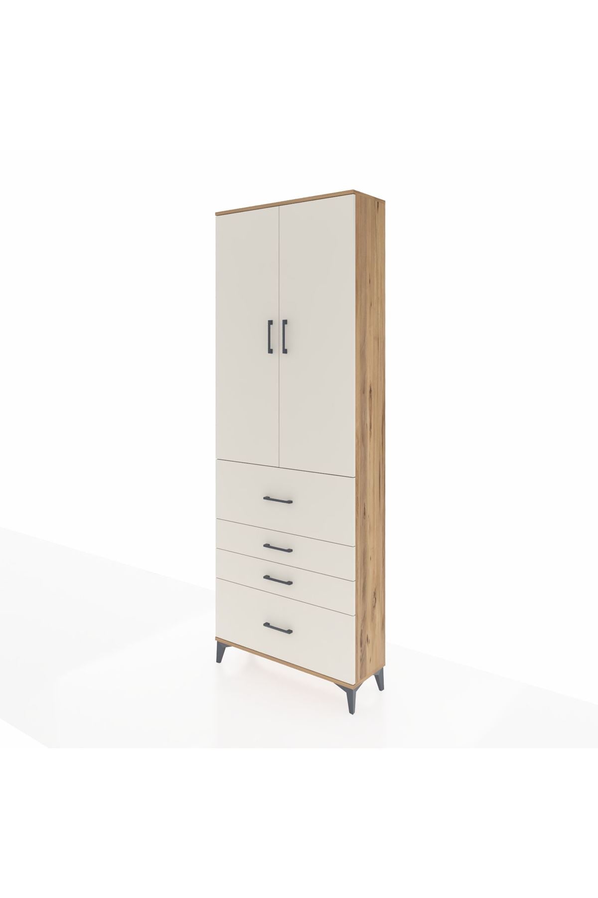 Arges Dolap 4 Raflı 4 Çekmeceli 2 Kapaklı 88x30x243 - S33M157V7A