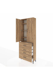 Arges Dolap 4 Raflı 4 Çekmeceli 2 Kapaklı 88x30x243 - S33M157V9A