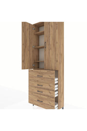 Arges Dolap 4 Raflı 4 Çekmeceli 2 Kapaklı 88x30x243 - S33M157V9A