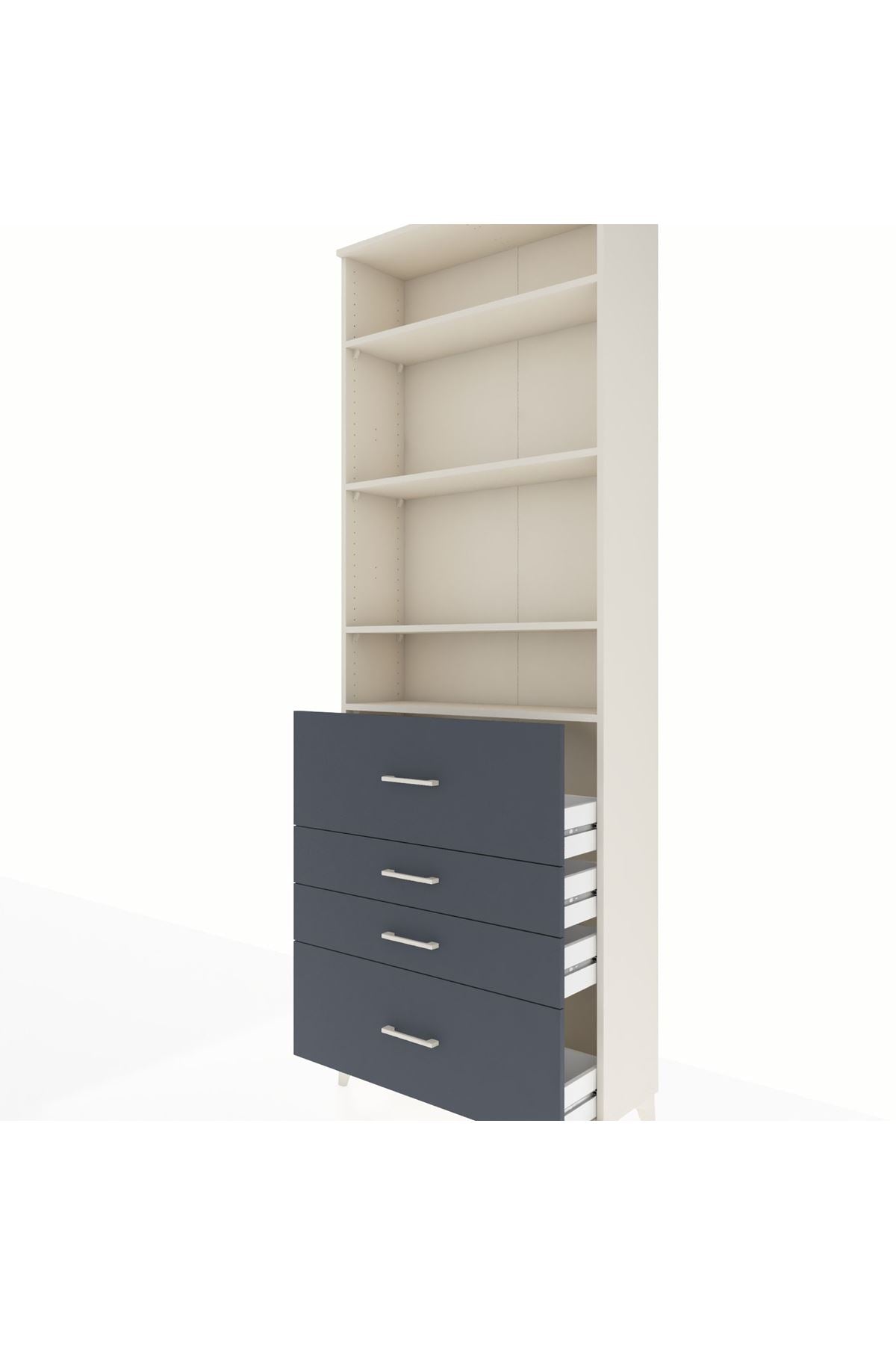 Arges Dolap 4 Raflı 4 Çekmeceli 88x30x243 - S33M158V2A